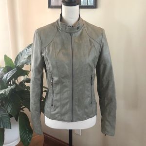 Sophie Max Gray Leather Jacket